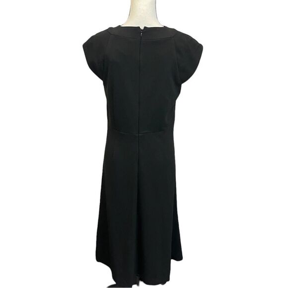 DKNY Women's Short Sleeve Scuba Crepe Twist Neck Midi, Black size 10 - Picture 5 of 5